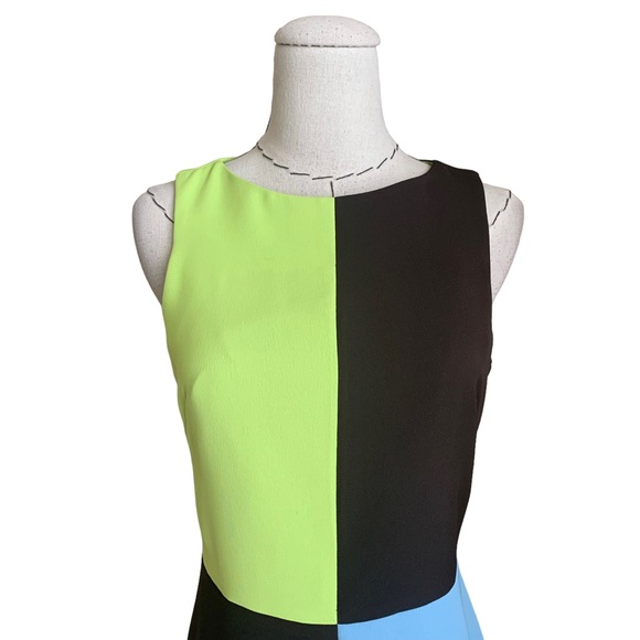 90s Sue Wong Color Block Mini Dress 60s Mod Gogo XS S - Picture 2 of 10